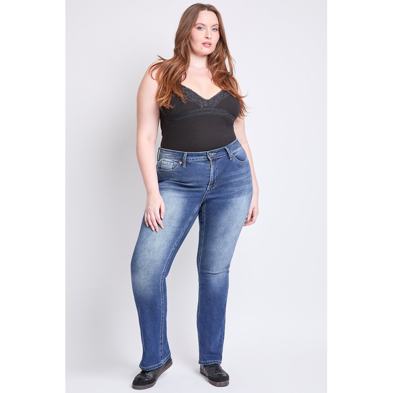 Women’s Plus Mid Rise Premium Stitch Bootcut Jeans