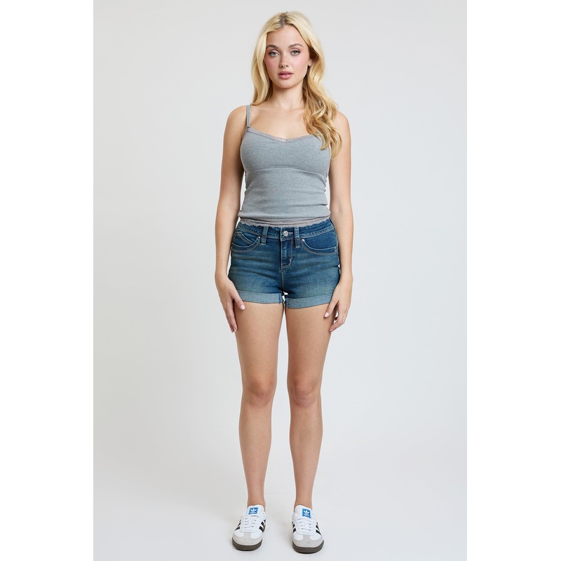 Womens WannaBettaButt Cuffed Denim Shorts