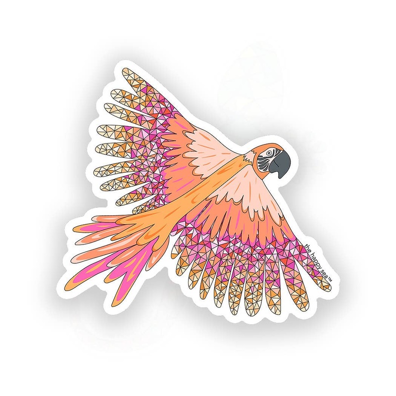 3.5 Pink Parrot Vinyl Sticker