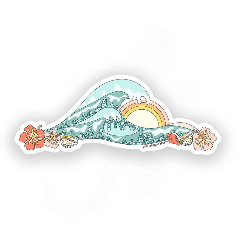 4.5 Rainbow Wave Vinyl Sticker