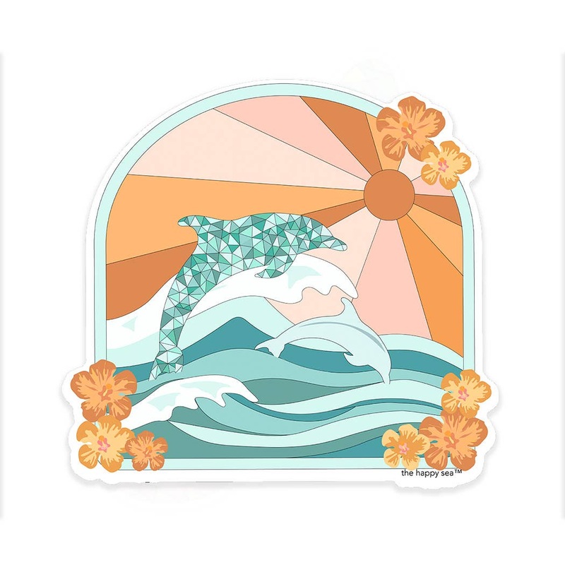 4 Sunset Dolphin Sticker