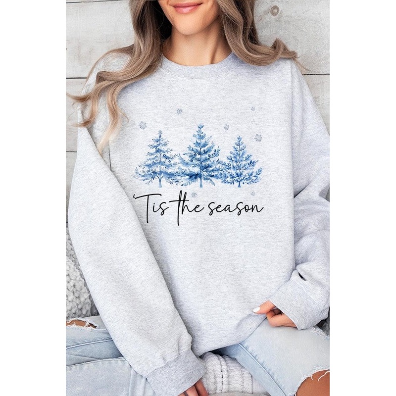 Blue Christmas Trees Tis the season Sweatshirts