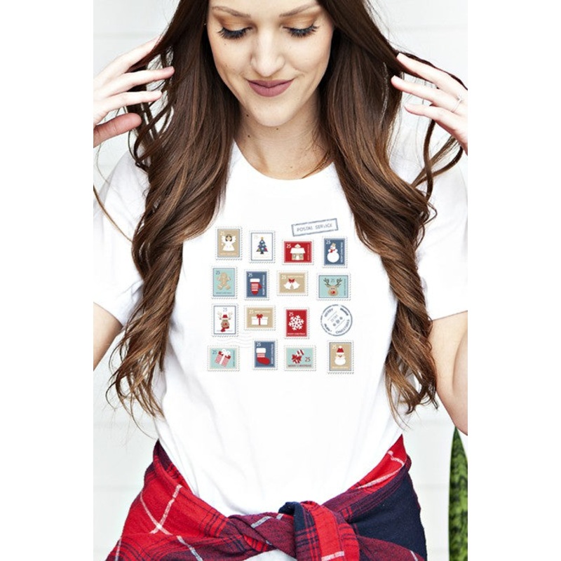Christmas Stamps Tee|white|L|M|S|XL