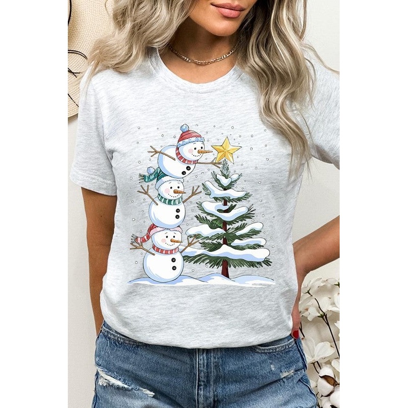 Cute Christmas Snowman Graphic Tee