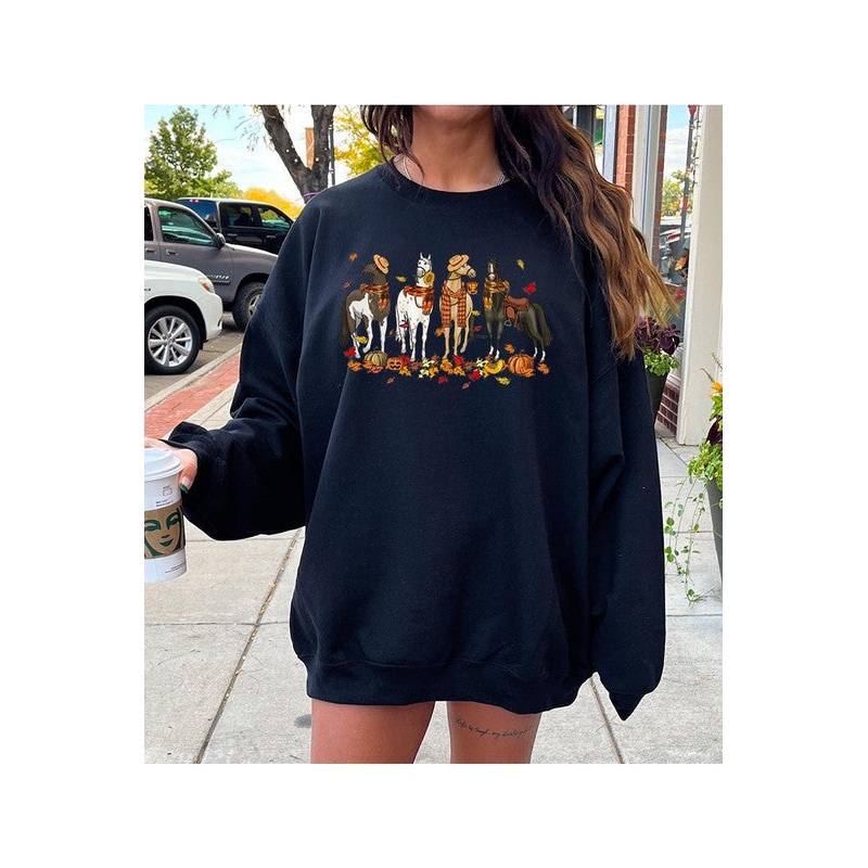 FALL HORSES UNISEX FLEECE SWEATSHIRT
