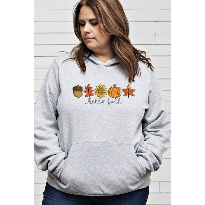 Hello Fall Hoodie|white|Heather Gray|Cream|L|M|S|XL