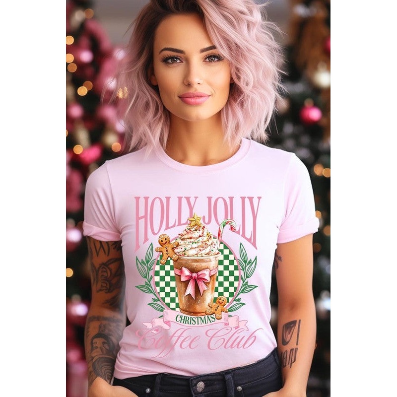 Holly Jolly Christmas Coffee Club Graphic Tee