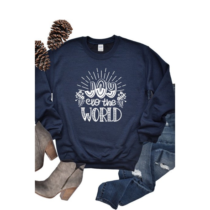 Joy To the World Sweatshirt|Black|Navy|Wine|Heather Gray|Red|L|M|S|XL