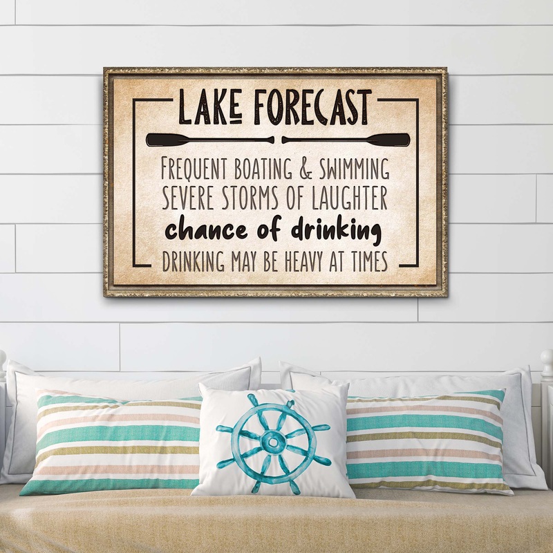 Lake Forecast Sign|18×12 inch Medium Premium Gallery Wrapped|24×16 inch Large Premium Gallery Wrapped|36×24 inch Extra Large Premium Gallery Wrapped