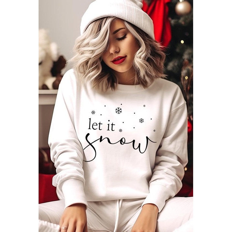Let it Snow Graphic Fleece Sweatshirts