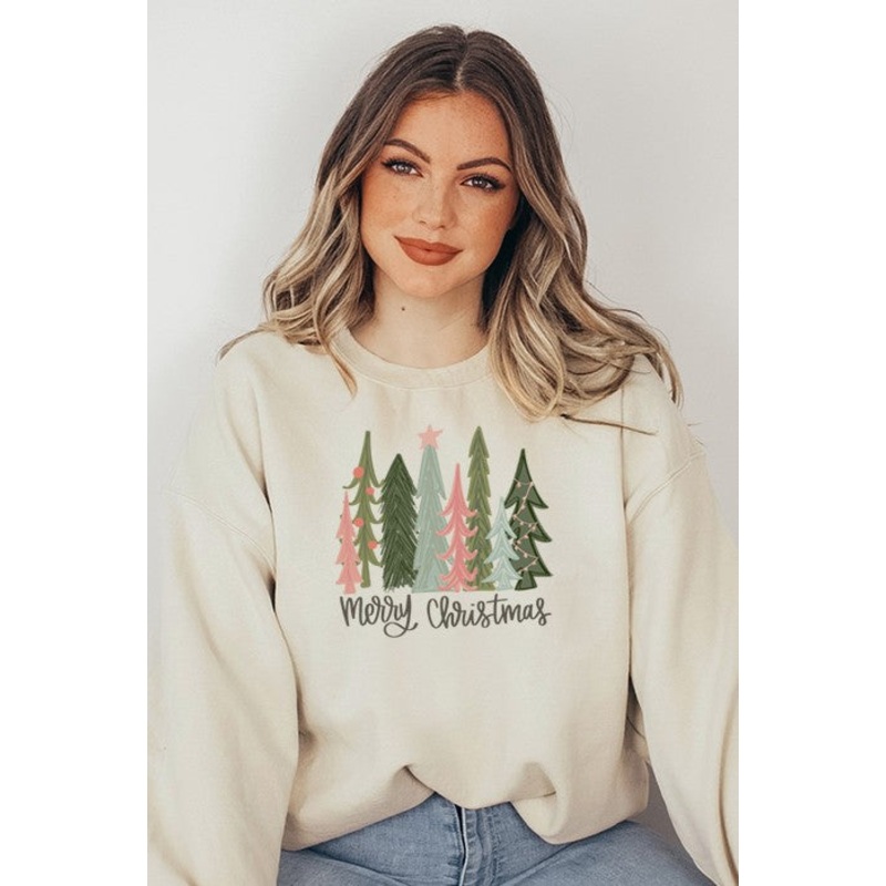 Merry Christmas Sweatshirt|white|Heather Gray|Ash|Tan|L|M|S|XL