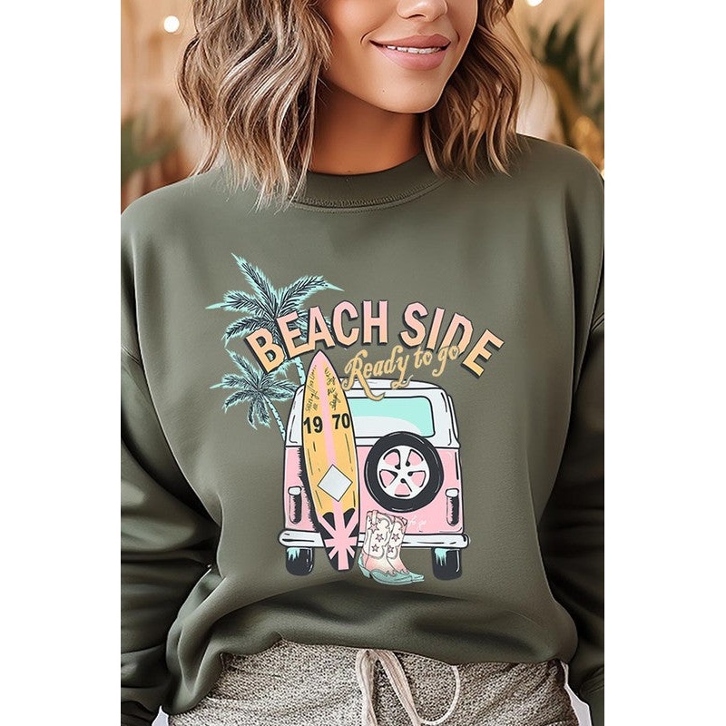 Beach Side Ready To Go Graphic Fleece Sweatshirts