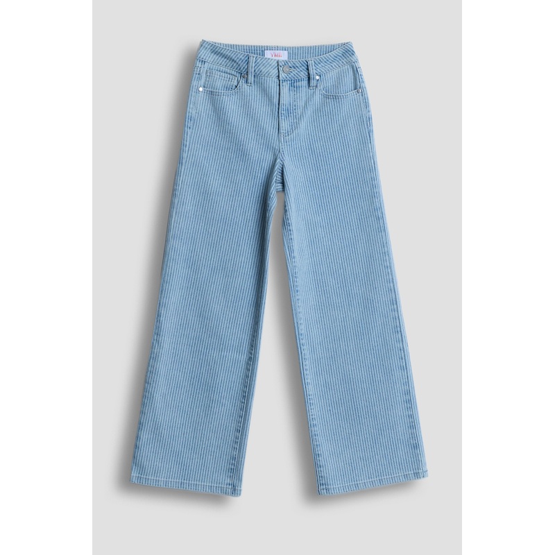 Girls Wide Leg Twill Stripe Pant