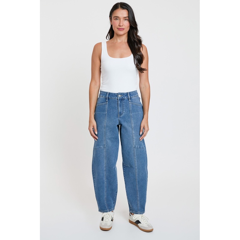 Women’s High Rise Seamed Barrel Jeans