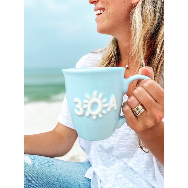 30A Ceramic Mug|Light Blue|Blue|Light Yellow