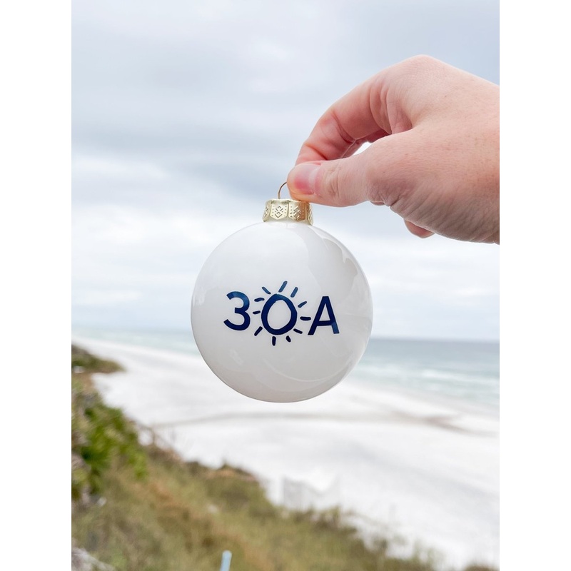 30A Wordmark Logo Glass Ball Ornament