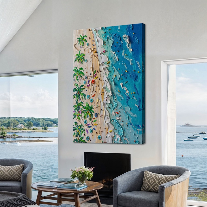 Beach Days Wall Art|20×10 inch Medium Premium Gallery Wrapped|48×24 inch Large Premium Gallery Wrapped|60×30 inch Extra Large Premium Gallery Wrapped