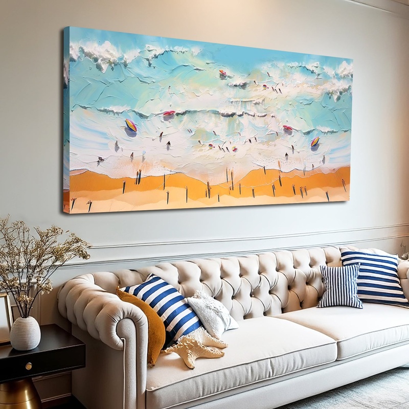 Beach Days Wall Art VI|20×10 inch Medium Premium Gallery Wrapped|48×24 inch Large Premium Gallery Wrapped|60×30 inch Extra Large Premium Gallery Wrapped