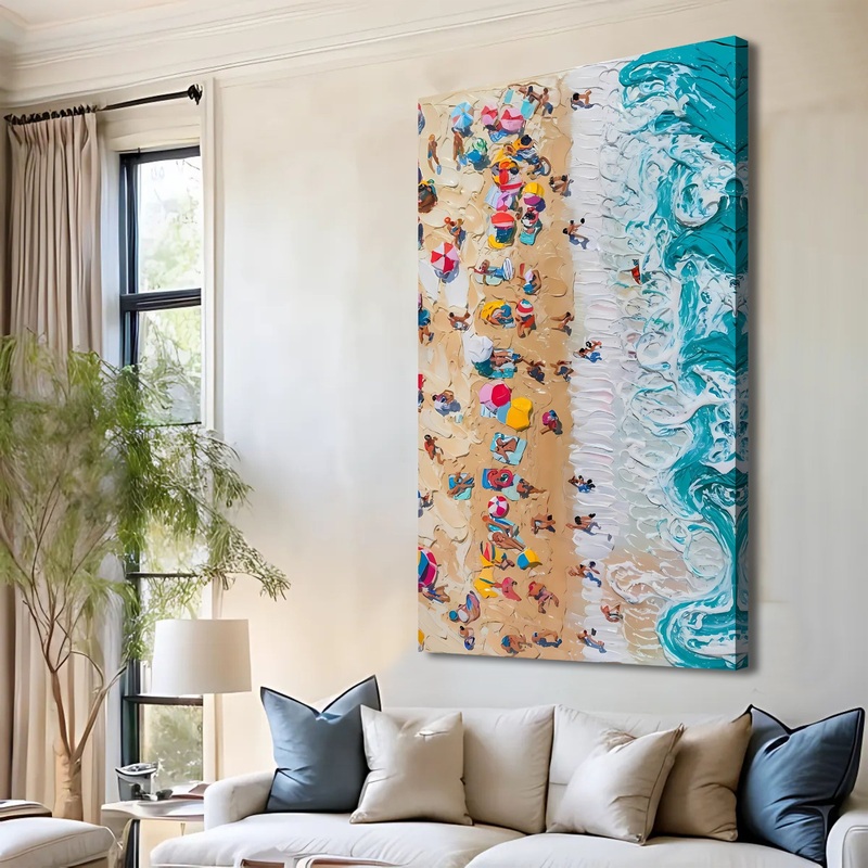 Beach Days Wall Art VII|20×10 inch Medium Premium Gallery Wrapped|48×24 inch Large Premium Gallery Wrapped|60×30 inch Extra Large Premium Gallery Wrapped