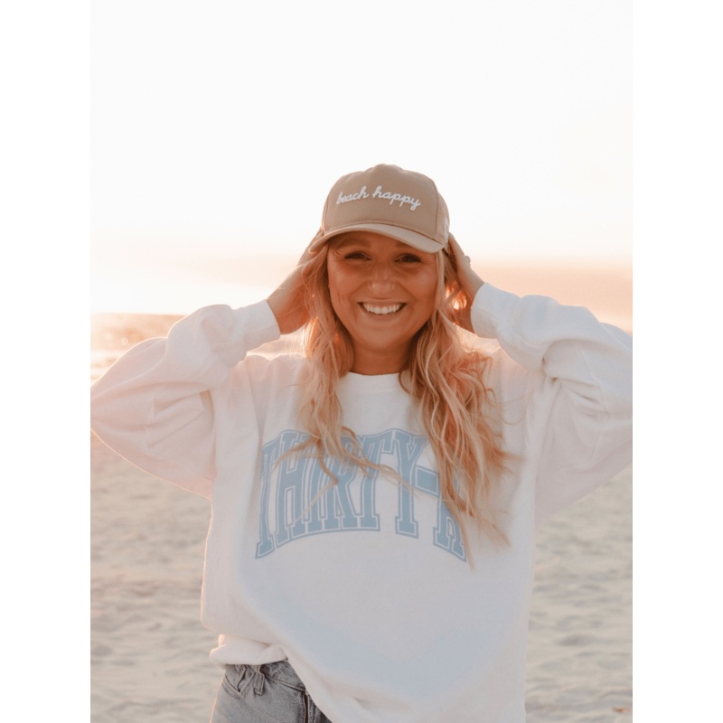 Beach Happy Script Hat|Khaki