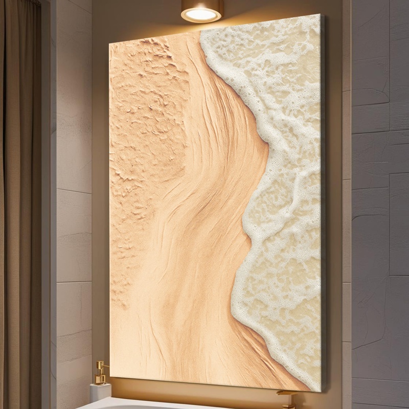 Beige Beach Coastal Wall Art|18×12 inch Medium Premium Gallery Wrapped|24×16 inch Large Premium Gallery Wrapped|36×24 inch Extra Large Premium Gallery Wrapped