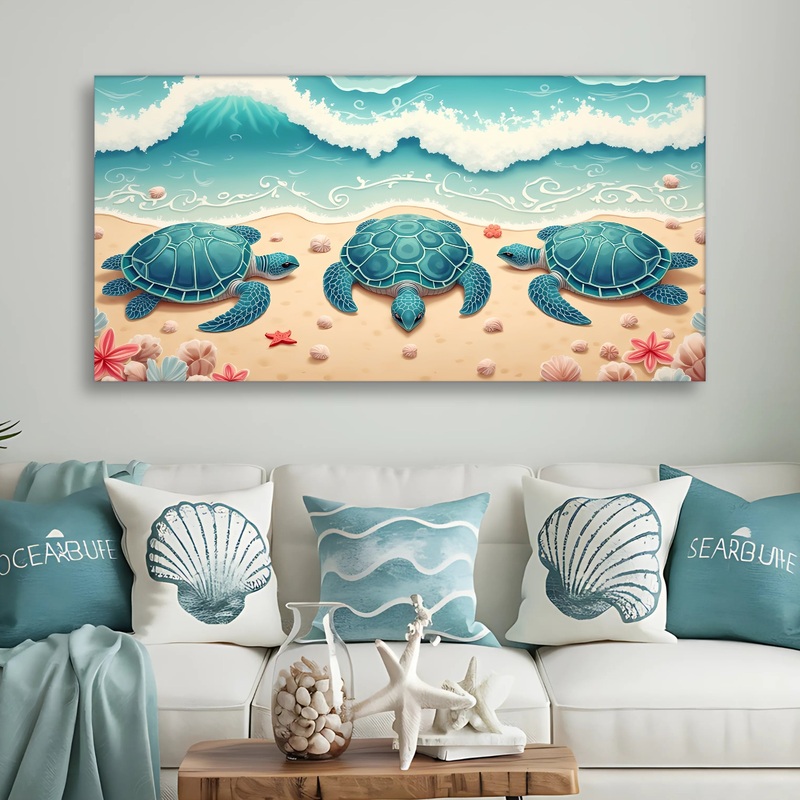 3D Coastal Wall Art II|20×10 inch Medium Premium Gallery Wrapped|48×24 inch Large Premium Gallery Wrapped|60×30 inch Extra Large Premium Gallery Wrapped