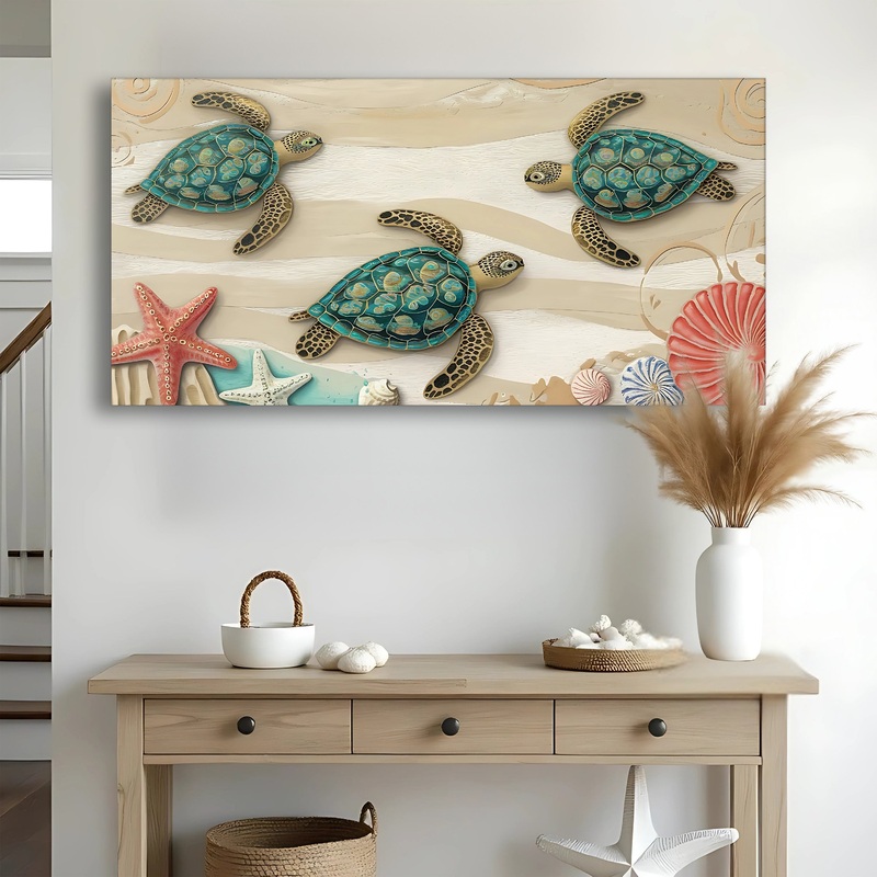 3D Coastal Wall Art VII|20×10 inch Medium Premium Gallery Wrapped|36×18 inch Large Premium Gallery Wrapped|48×24 inch Extra Large Premium Gallery Wrapped