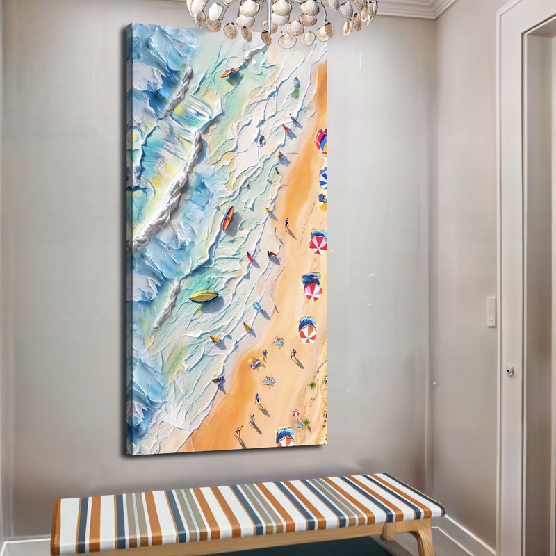 Beach Days Wall Art III|20×10 inch Medium Premium Gallery Wrapped|48×24 inch Large Premium Gallery Wrapped|60×30 inch Extra Large Premium Gallery Wrapped