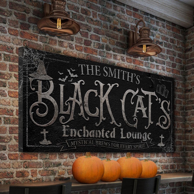 Black Cat’s Enchanted Lounge Halloween Sign II
