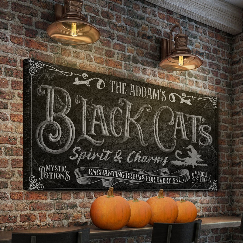 Black Cats Spirits & Charms Bar Halloween Sign II