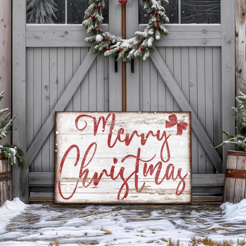 Merry Christmas Sign X|18×12 inch Medium Premium Gallery Wrapped|24×16 inch Large Premium Gallery Wrapped|36×24 inch Extra Large Premium Gallery Wrapped