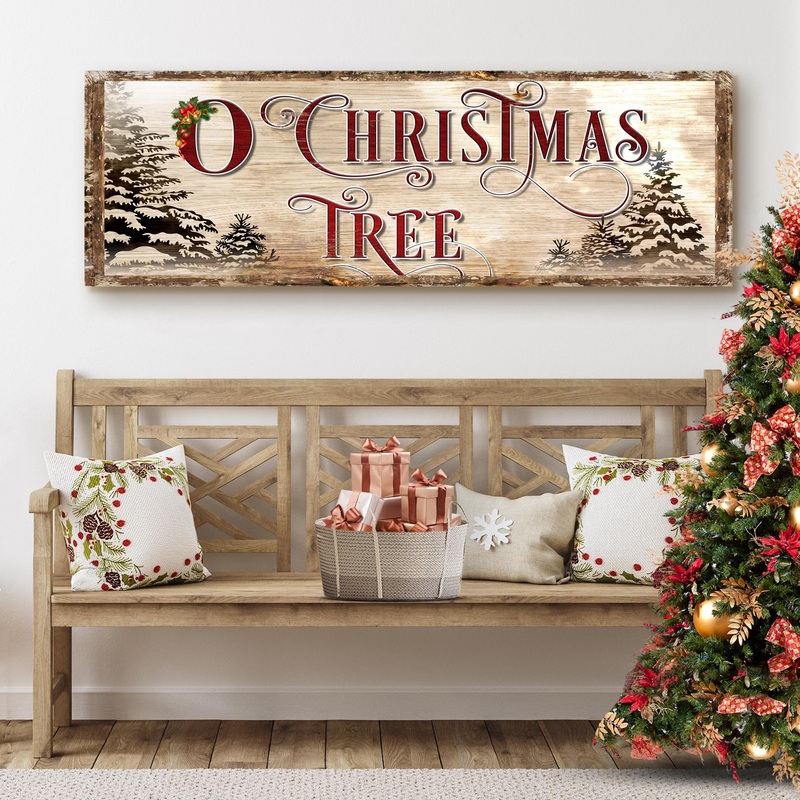 O Christmas Tree Sign|12×36 inch Medium Premium Gallery Wrapped|16×48 inch Large Premium Gallery Wrapped|20×60 inch Extra Large Premium Gallery Wrapped