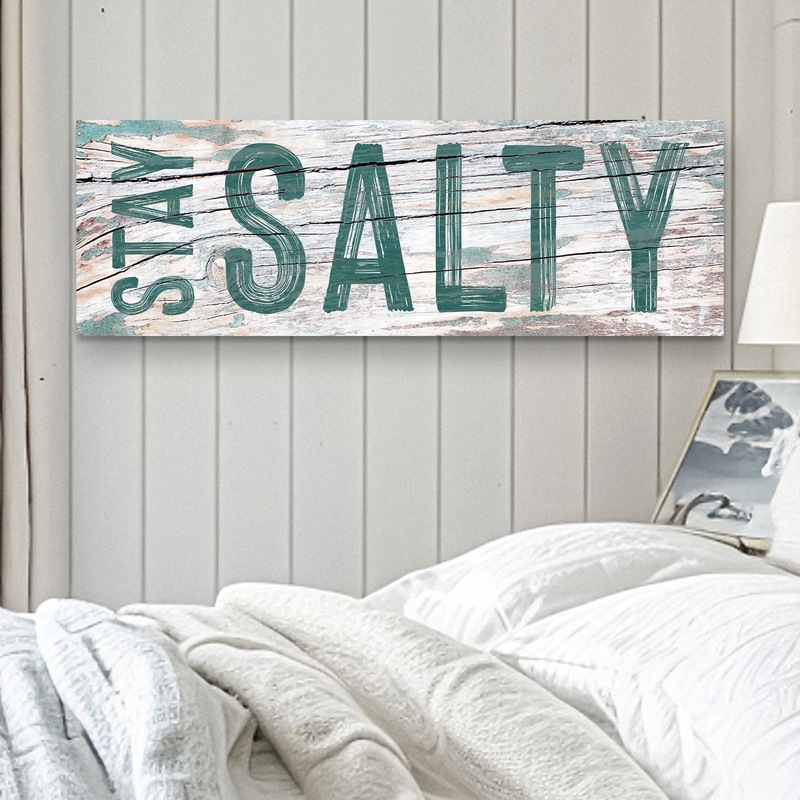 Stay Salty Coastal Sign VI|12×36 inch Medium Premium Gallery Wrapped|16×48 inch Large Premium Gallery Wrapped|20×60 inch Extra Large Premium Gallery Wrapped