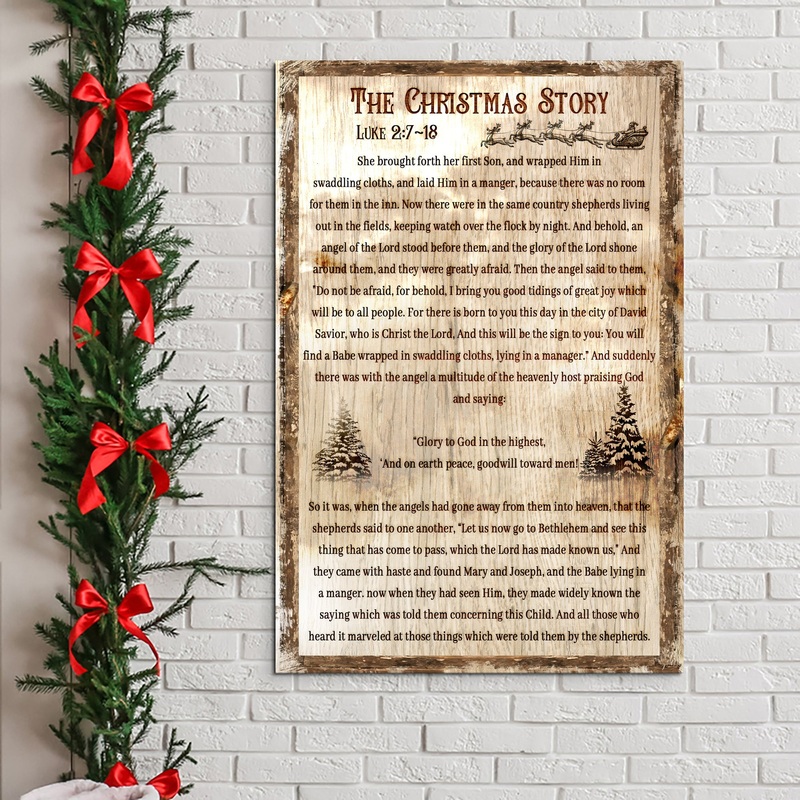 The Christmas Story Sign II|18×12 inch Medium Premium Gallery Wrapped|24×16 inch Large Premium Gallery Wrapped|36×24 inch Extra Large Premium Gallery Wrapped