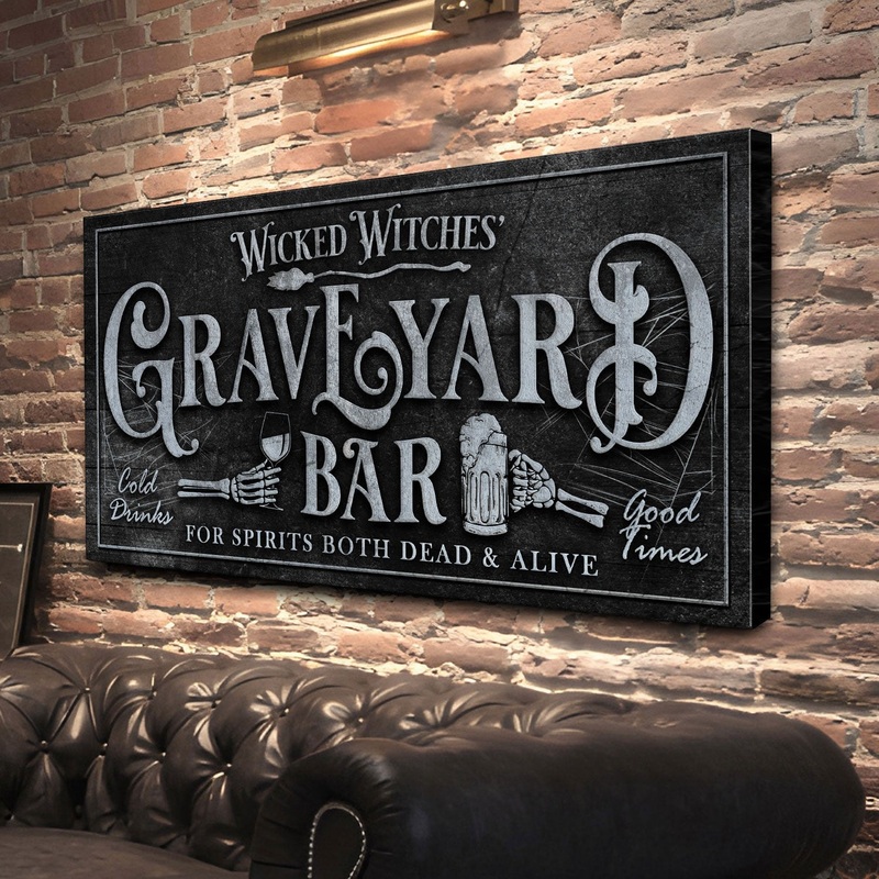 Wicked Witches’ Graveyard Bar Halloween Sign II
