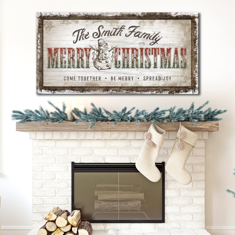 Merry Christmas Sign|20×10 inch Medium Premium Gallery Wrapped|48×24 inch Large Premium Gallery Wrapped|60×30 inch Extra Large Premium Gallery Wrapped|Style 1|Style 2