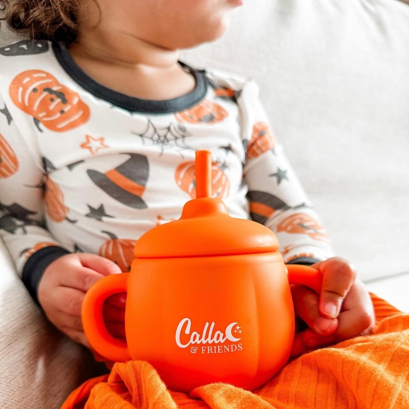 The Pumpkin Patch Straw Cup|Fawn|Jack-O-Lantern Orange
