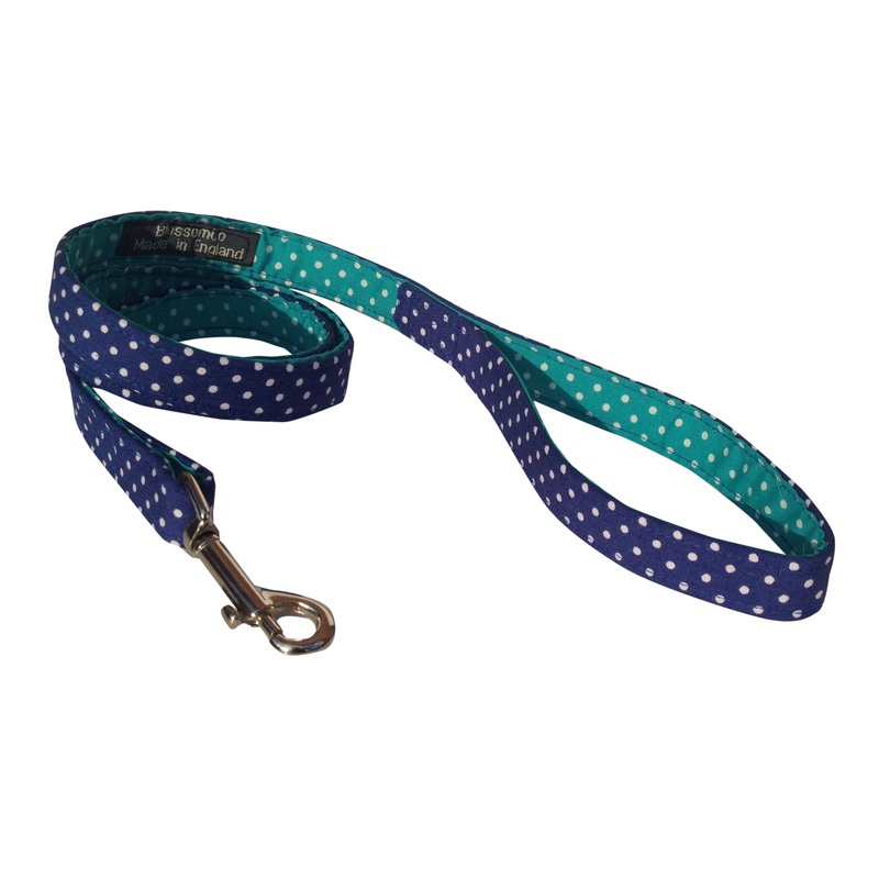 Bertie – Blue Polka Dot Dog Lead