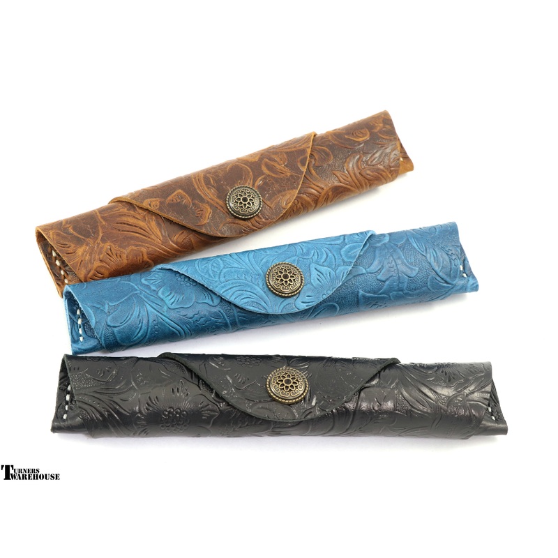Floral Pen Case –  Leather|Brown – Floral|Black – Floral|Blue – Floral