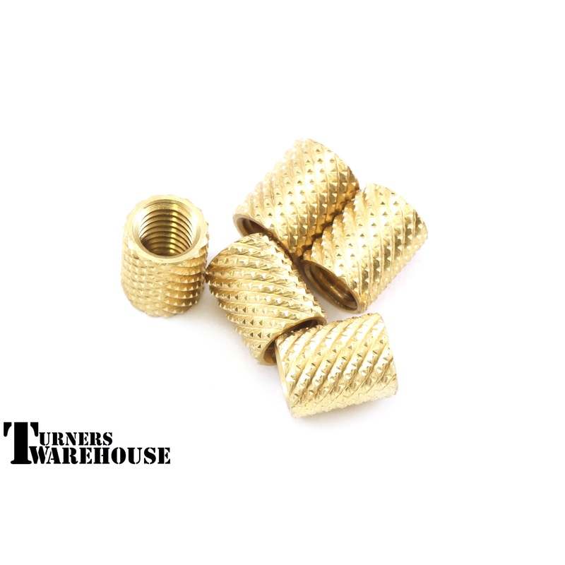 Knurled Brass Inserts for Stainless Steel Bottle Stoppers