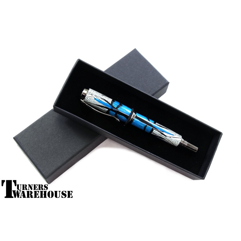 Pen Gift Box – Black w/elastic center band 5 Pk.