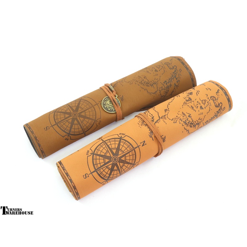 Pirate Themed 3 Pen Leatherette Rolled Case