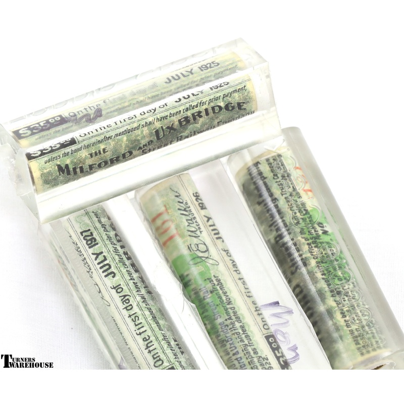 Vintage Stocks Blanks|Bolt Action|Knurl Twist|Monarch Family|Professor|Slimline|Tiny Giant|Zen|100 Shares 8174|Milford & Uxbridge Street Railway –  51922|$20,000 Monopoly Money – 81704|100 Shares – 51915|20 Shares  – 71922|Eastern Oregon Gold Mining Co -5