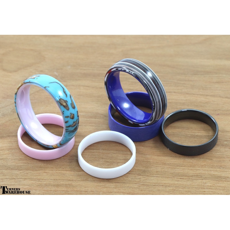 Ceramic Comfort Ring Core|Black|White|Blue|Pink|Sz 4|Sz 5|Sz 6|Sz 7|Sz 8|Sz 9|Sz 10|Sz 11|Sz 12|Sz 13|4 mm|6 mm|8 mm