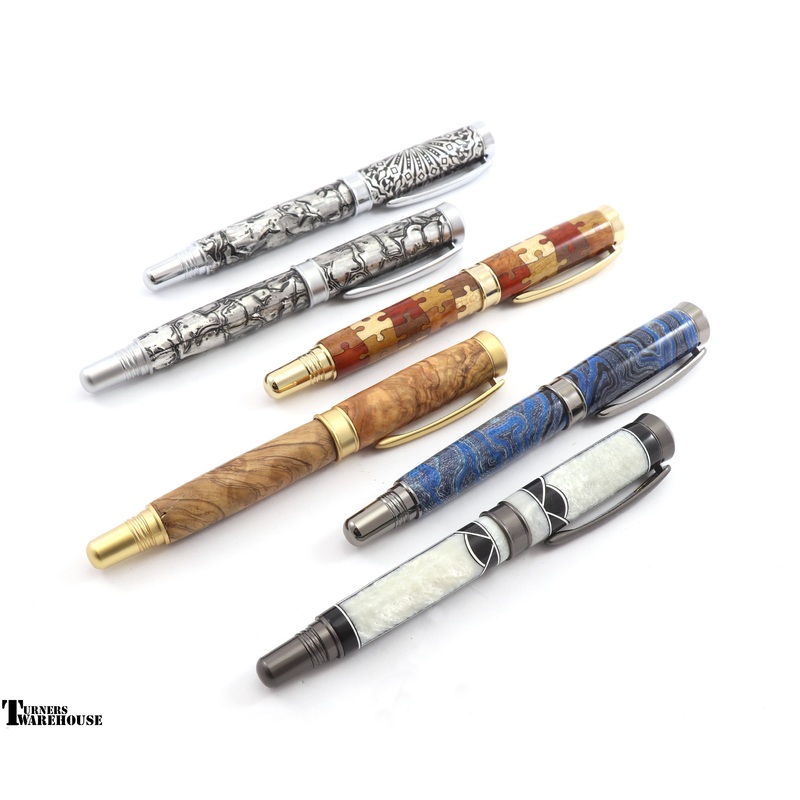 JR Hamilton Pen Kit|Rollerball|Fountain|Satin Gun Metal|Satin Chrome|Satin Gold|Chrome|Gun Metal|Gold