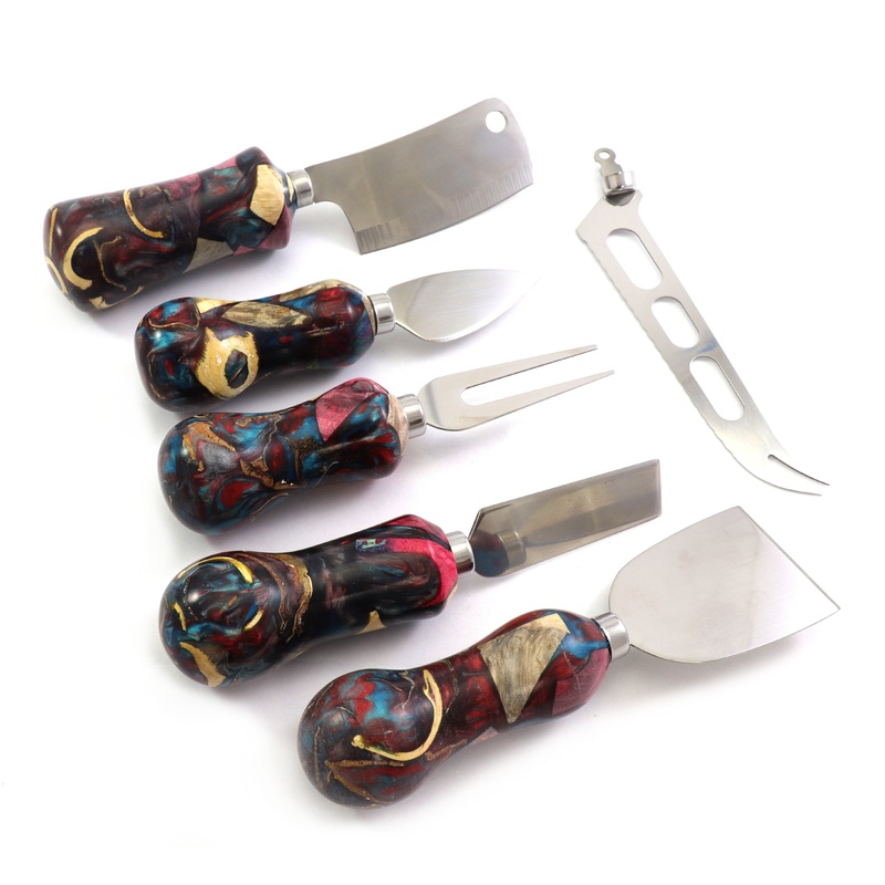 Stainless Steel Cheese Knife|Soft Cheese Knife|Parmesan Knife – A1|Cheese Fork – A2|Flat Cheese Knife – A3|Narrow Plane Knife – A22|Cleaver Style Cheese Knife|Set of all 6 Knives