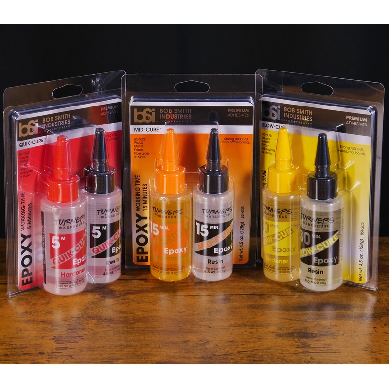 BSI Epoxy|Slow Cure – 30 minute|Mid Cure – 15 minute|Quick Cure – 5 minute|4 1/2 oz|9 oz