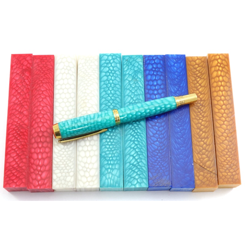 Serpent Scale Blanks|Azure|Sapphire|Ivory|Ember|Gilded|Pen Blank|XL Pen Blank