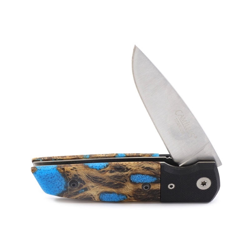Folding Knife Set|Turquoise & Cholla Scale|Blue Lapis & Cholla Scale