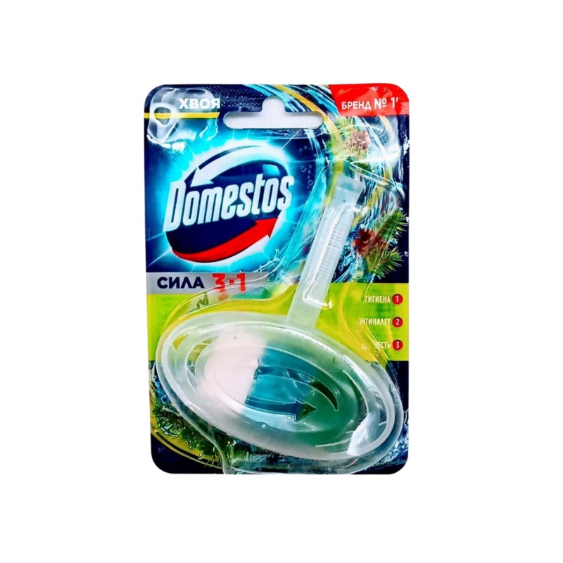 Domestos 3 In 1 Toilet Cleaner Block – Refreshing & Long Lasting Fragrance, Pine, 24×40 g